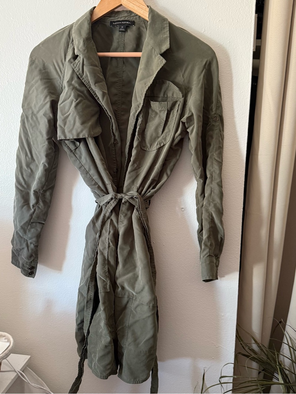 Banana Republic Bella Swan Inspired Olive Tie-Waist Trench Coat